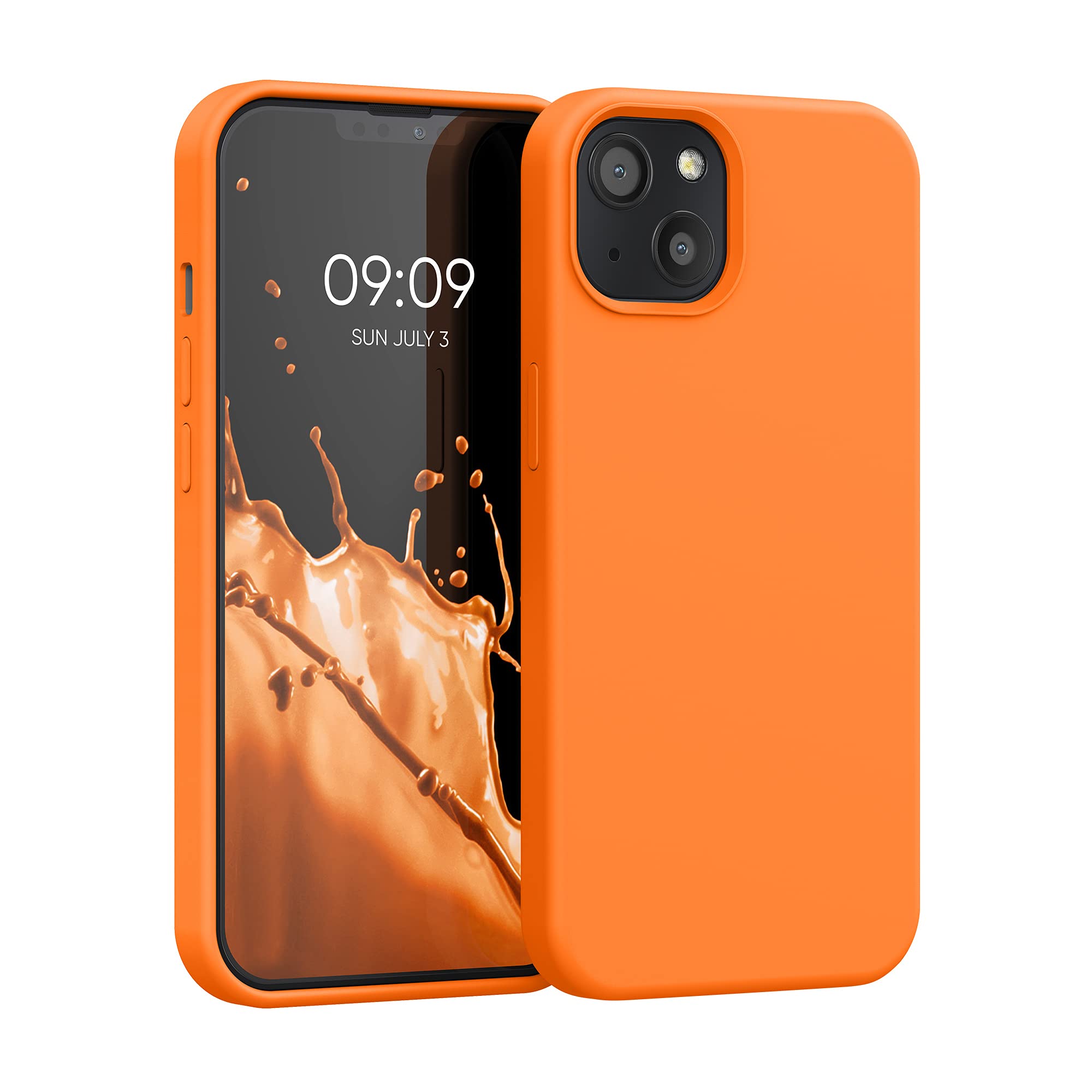 kwmobile Case Compatible with Apple iPhone 13 Case - TPU Silicone Phone Cover with Soft Finish - Fruity Orange — image 1