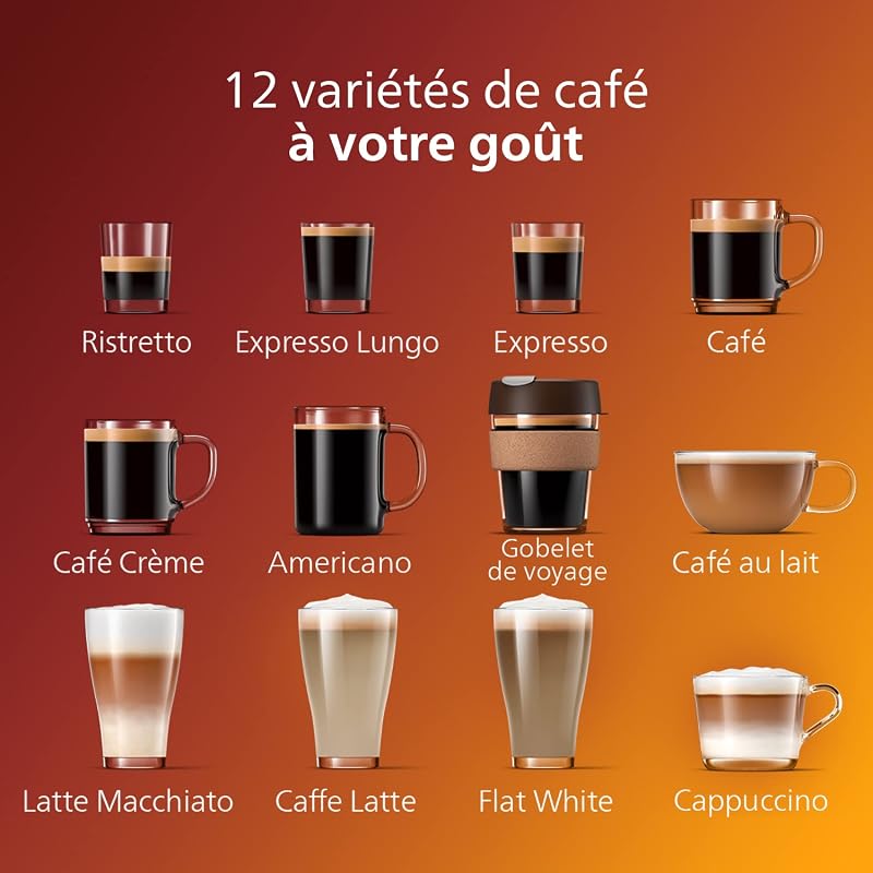 machine à café grain 5400, 12 boissons, carafe LatteGo, Noir