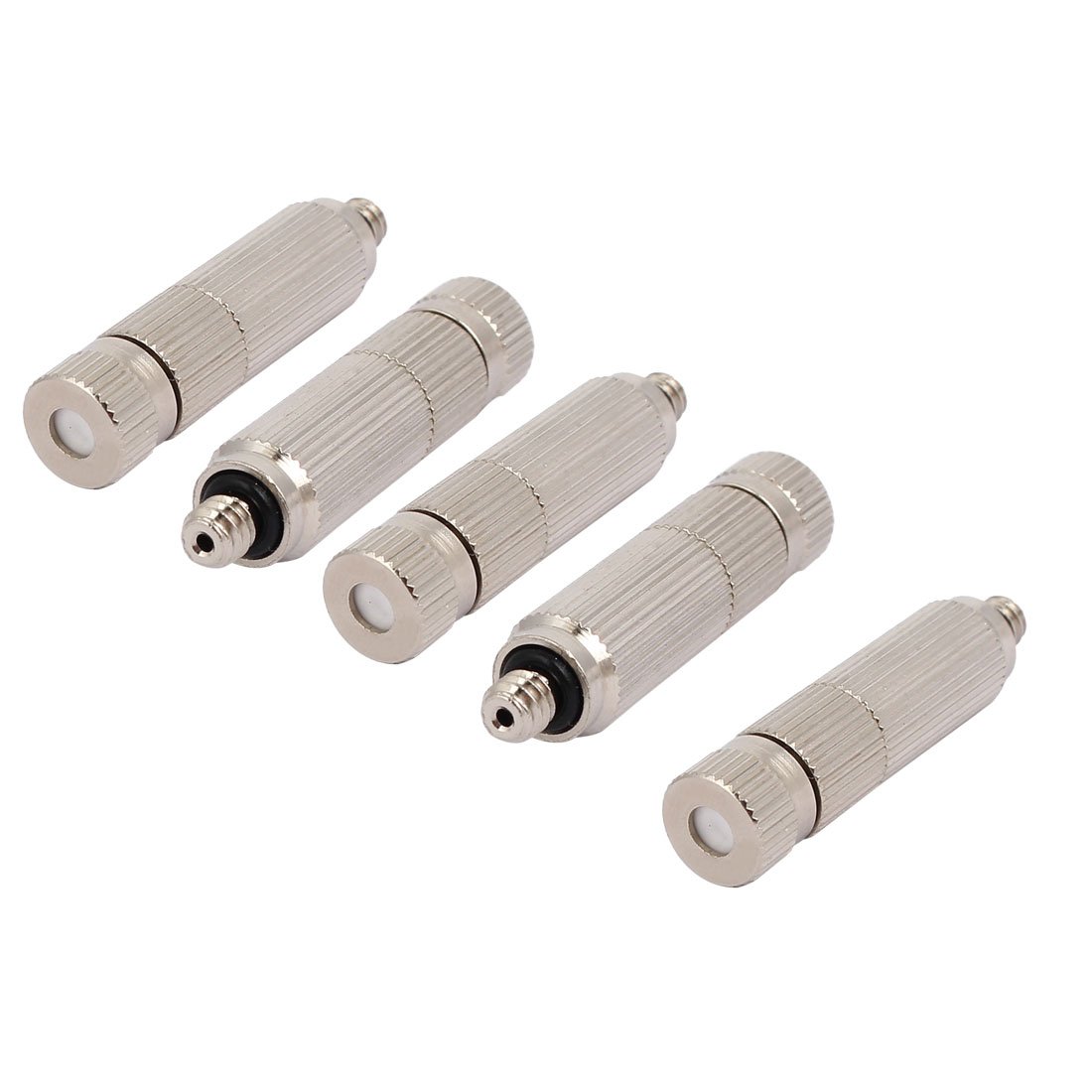 Sourcingmap 0.15mm Orifice Dia 4.5mm Male Thread 40mm Long Mist Nozzle Silver Tone 5pcs