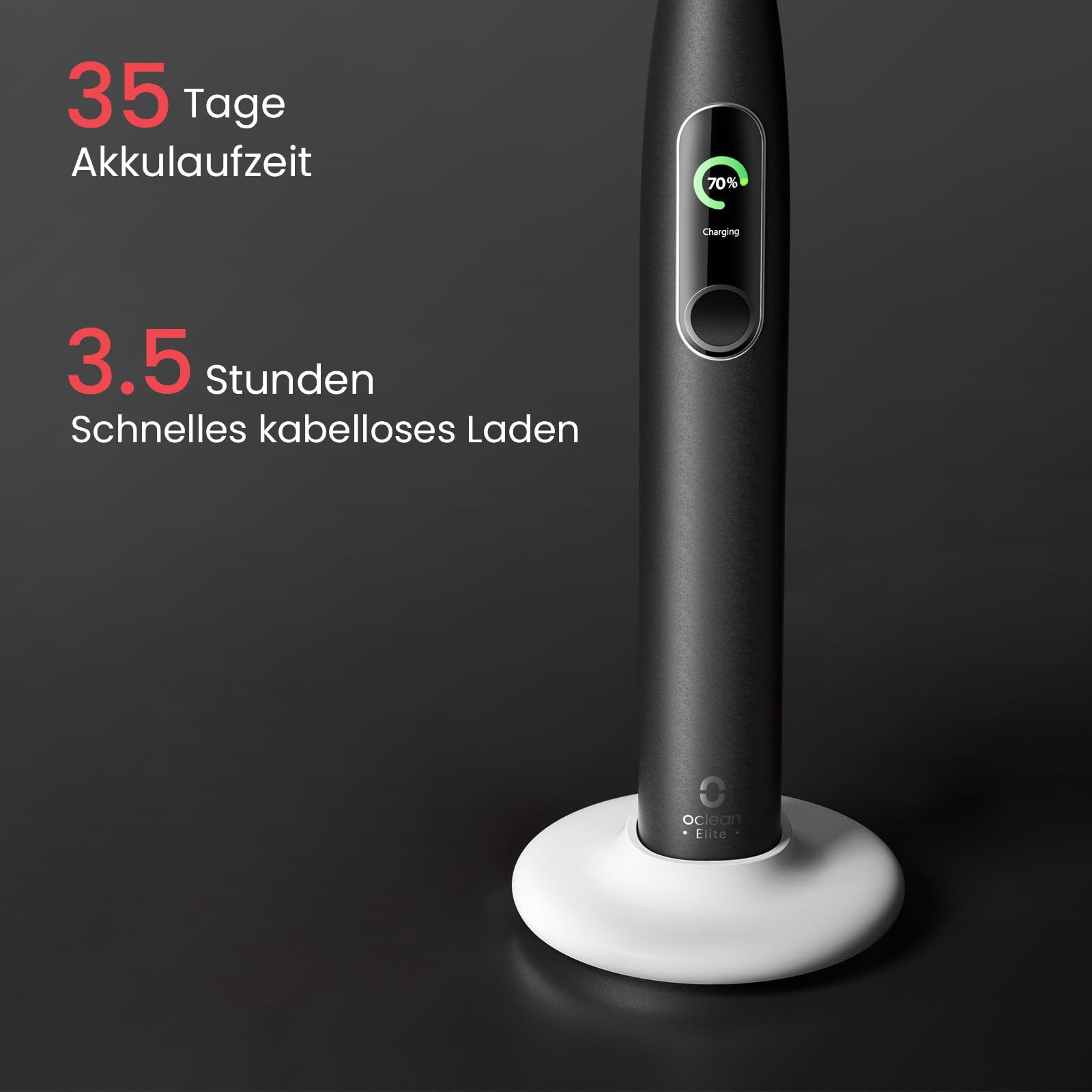 Oclean Elektrische Zahnbürste X Series Pro Elite Gift Set mit 7 Bürstenköpfe & Wandhalterung & Reiseetui, Schallzahnbürste mit Touchscreen, Sonic Electric Toothbrush mit Timer,Tiefschwarz 6
