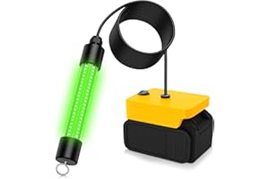 DINFTIN LED Underwater Fishing Light Compatible with for DeWalt 20V Battery（Battery Not Included）, IP68 Waterproof Submersible Green Fish Attractor Light for Night/Ice/Boat Fishing