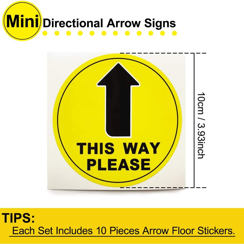 Arrow Floor Stickers, Social Distancing Floor Stickers Yellow Black