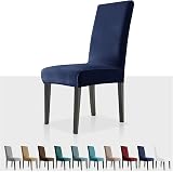 MAXIJIN Velvet Chair Covers Set of 6 Navy Blue Full Cover Stretch Dining Chairs