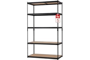 GARVEEHOME Garage Storage Shelves 5 Tiers, Heavy Duty Storage Shelving Racks with 2000 LBS Capacity, 36 in L x 18 in W x 72 in H Metal Adjustable Shelving Unit for Kitchen Pantry Basement Bathroom Laundry