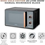 Tower Cavaletto Microwave 800W 20L 5 Power Levels Black & Rose Gold T24038RG view 2
