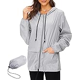 American Trends Women Rain Coats Lightweight Waterproof Outdoor Rain Jacket with Hood Packable Raincoats
