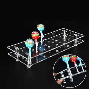 MENGCORE 25 Hole Acrylic Cake Pop Lollipop Display Stand Holder for Weddings Baby Showers Birthday Parties Anniversaries Halloween Candy Decorative (25 Hole)