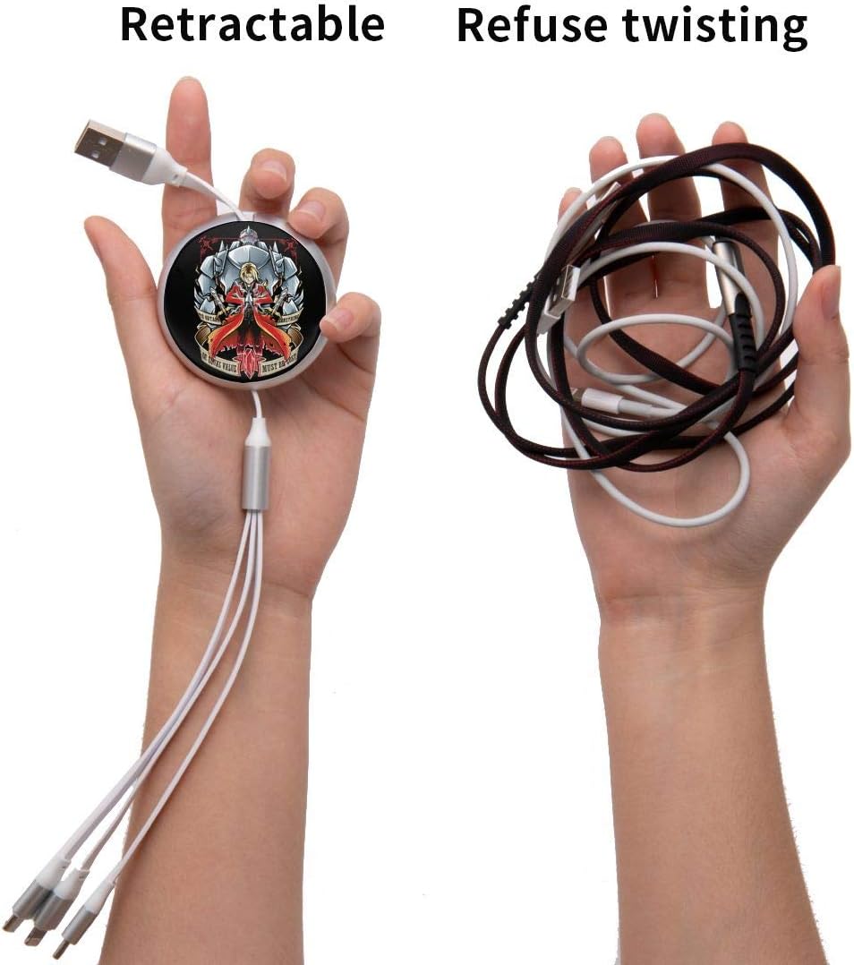 Pc Surface N C Fullmetal Alchemisti Sbrotherhood Anime Round Three In One Charging Cable Tpe Cable Aluminum Alloy Shell