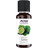 NOW Essential Oils, Lime Oil, Citrus Aromatherapy Scent, Cold Pressed, 100% Pure, Vegan, Child Resistant Cap, 1-Ounce