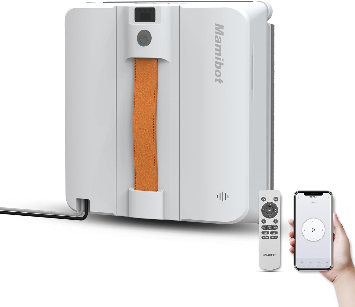 Robot limpiador de ventanas Mamibot W120-DP para vidrio de gran altura: succión fuerte de 3200 Pa, múltiples modos de limpieza, 4 boquillas rociadoras de agua, tecnología de detección de bordes, aplicación y control remoto (gris)