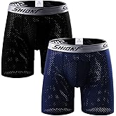 Ouruikia Men's Underwear Sports Boxer Briefs Quick Dry Athletic Performance Boxer Briefs Workouts Underwear