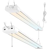 hykolity 4FT LED Shop Light with Reflector,5500LM,3 Power Level&amp;3CCT | 4000/5000/6500K Tunable,25/34/42W Switchable,Hanging or Surface Mount 4 foot Led Shop Light for Garage,Workshop,2 Pack