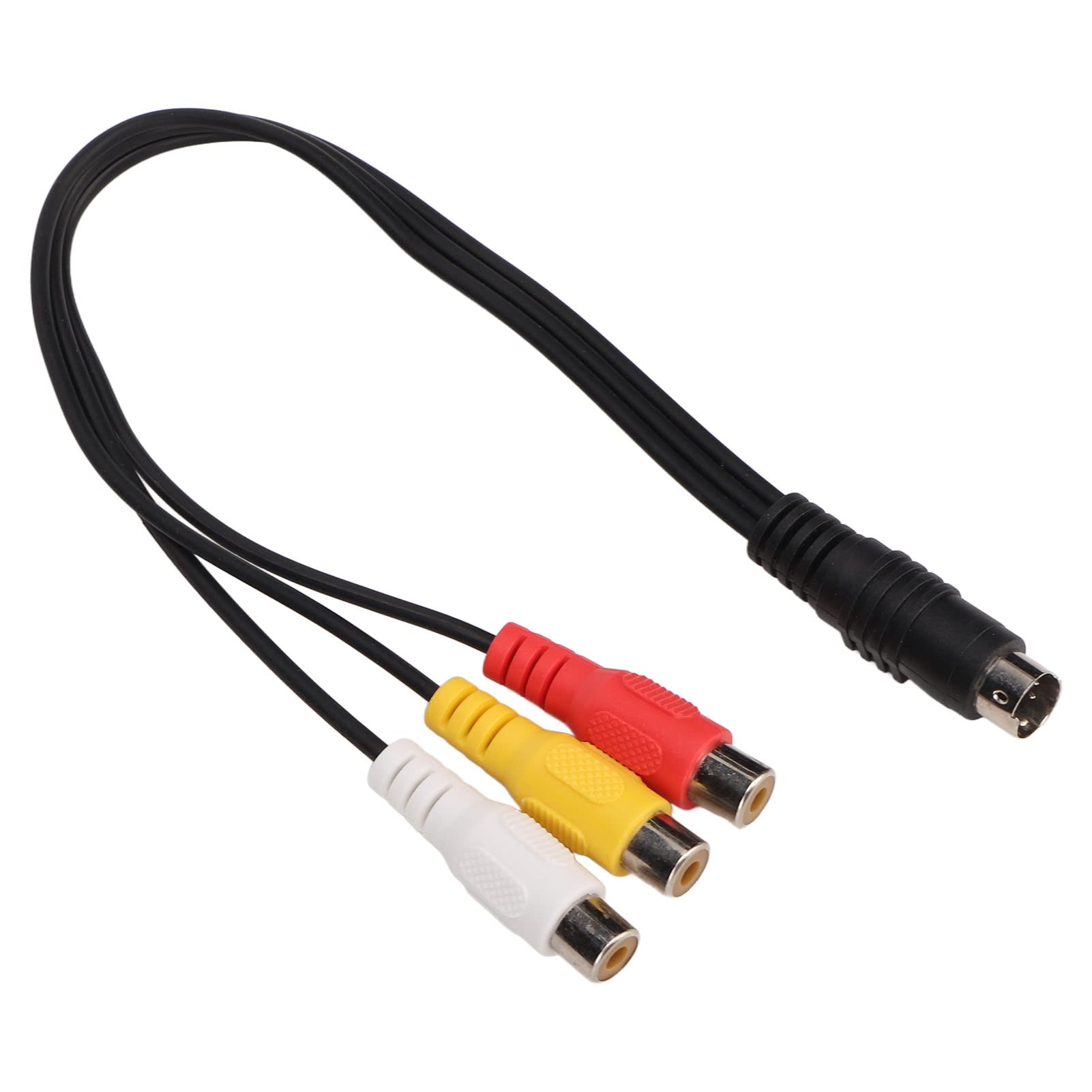 4 Pin S-Video to 3 RCA AV Female Cable for TV, PC, Computer Projector, Double Shielding Red Yellow White Video Adapter Cable, 1.0ft