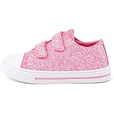 EUXTERPA Kids Toddler Sneakers Boys Girls Canvas Shoes Walking Sneaker with Easy Fasten Strap