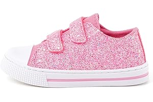EUXTERPA Kids Toddler Sneakers Boys Girls Canvas Shoes Walking Sneaker with Easy Fasten Strap