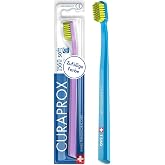 Curaprox CS 1560 Soft Toothbrush, Random Color, Single Pack, Swiss Made | Dentist Recommended, Sensitive for Teeth and Gums, Gentle Plaque Removal, Angled Brush Head, Swiss Oral Care