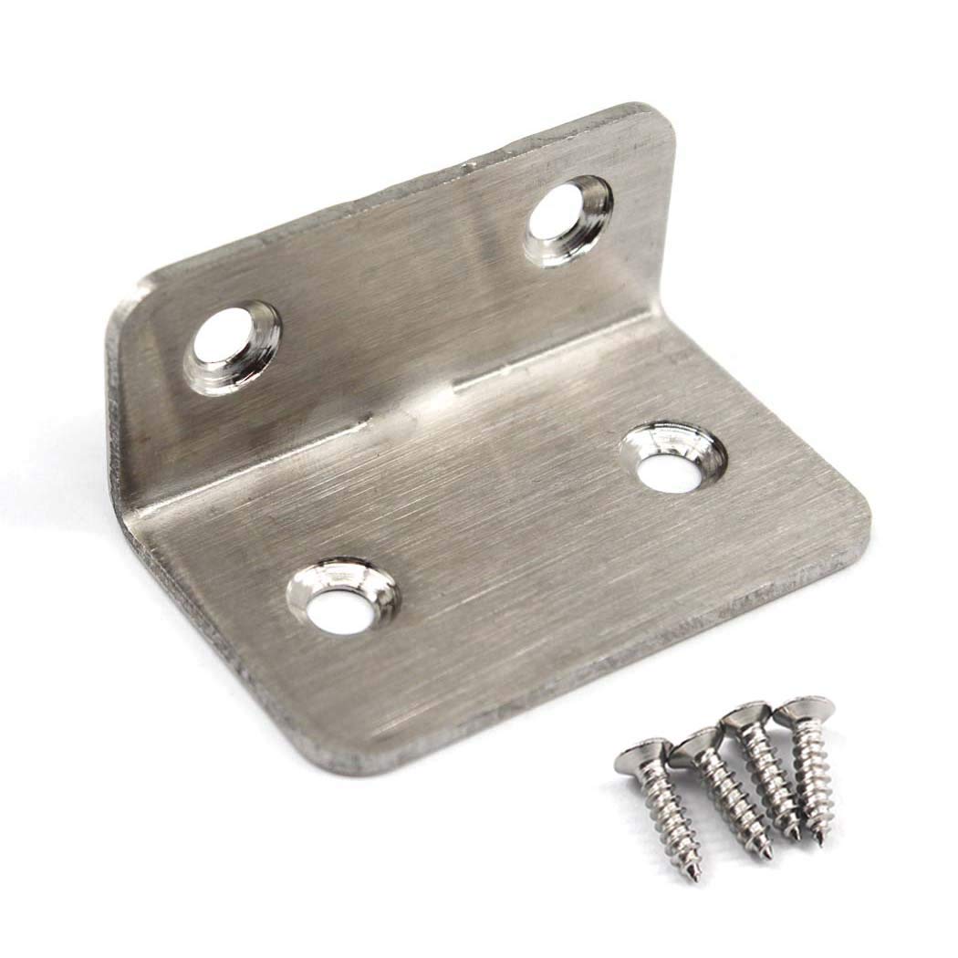 (10 Pieces) Angle Connector Corner Brackets Stainless Steel L Shape Brace Brackets for Wood Shelving 50x20x30mm