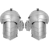 Lord of Battles Medieval Pauldrons Shoulder Armor, Steel Knight Spaulders for LARP, Cosplay &amp; Renaissance Costume