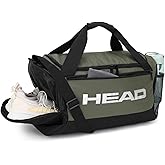HEAD 45L Waterproof Tennis Duffel Bag for Men, Large Capacity Sports Gym Bags with Shoes Compartment& Wet Pocket, Lightweight Crossbody Duffle Bag for Workout/Fitness/Weekender/Overnight