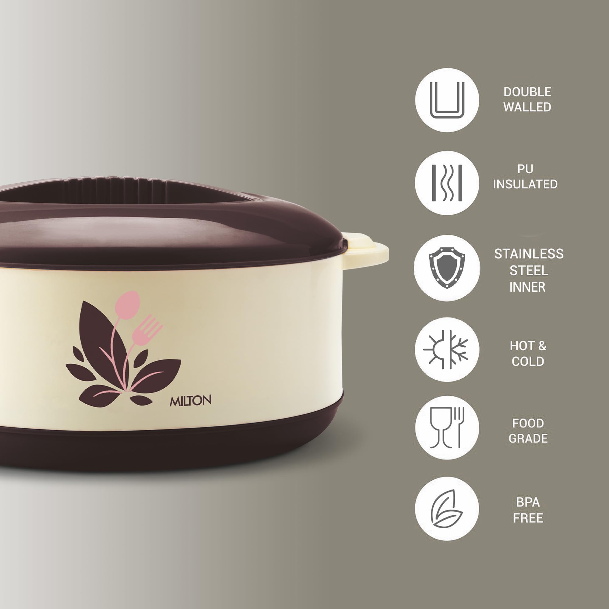 Milton Orchid 2500 Casserole 2360 ml, Dark-Brown
