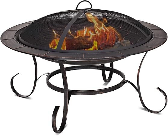 Blitzzauber 24 Fire Pit Charcoal Basin Fire Basket With Spark Protection Metal Includes Solid Steel Bar Amazon Co Uk Garden Outdoors