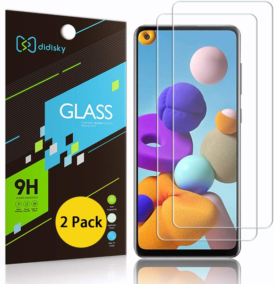 Didisky Tempered Glass Screen Protectors for Samsung Galaxy a21S, [ 2