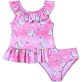 Redair Baby Girls' 2 Piece Swimsuit Toddler Girl Bikini Bathing Suit Summer Beach Tankini Swimwear for 1-5 Years