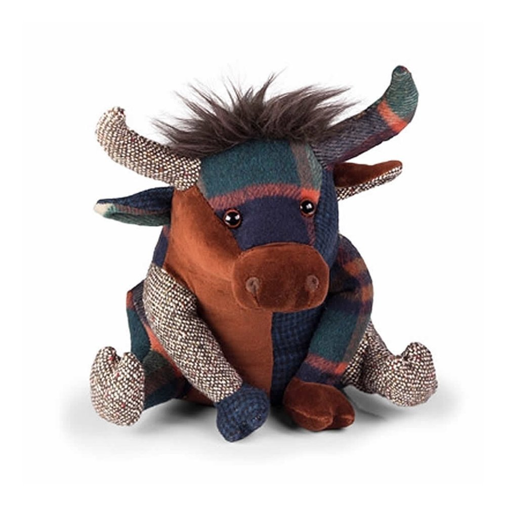 Decorative Doorstop - Patchwork Highland Cow (DSPCH05) - from the Patchwork Collection by Dora Designs