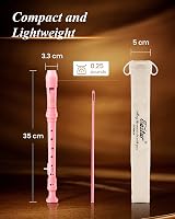 Eastar ERS-21GP Soprano Recorder Pink with Cleaning Kit Thumb Rest view 7