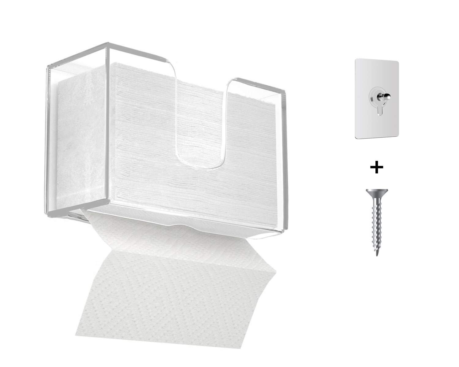 Ieek paper towel dispenser wall mount acrylic paper towel holder for