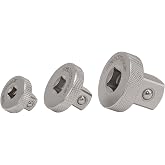OEMTOOLS 22535 Low Profile Socket Adapter Set 1/2", 1/4", and 3/8" Drive | CR-V Steel Low Profile Socket Adapter, 3 Low Profile Socket Adapter, Chrome Finish to Resist Rust, Knurled for Firmer Grip
