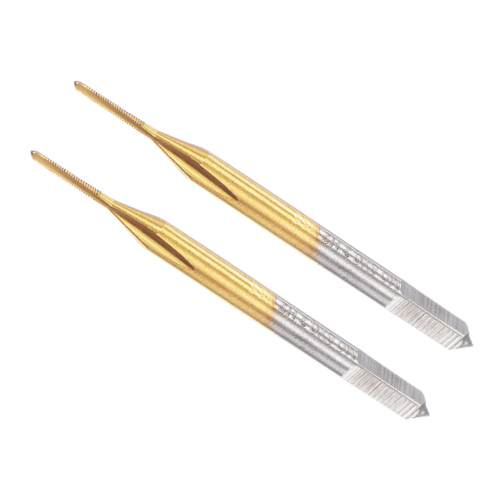 CoCud Thread Tap, M0.8 x 0.2 Thread Size 3 Straight Flutes, High Speed Steel Threading Tapping Repair Tool - (Applications: for Tapping Stainless Steel Copper Aluminum), 2-Pieces