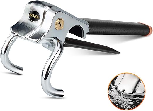 ハンドルロック ステアリングロック 愛車盗難防止 防犯用 自動車 セキュリティー スペアキー 緊急脱出用 車両盗難対策 強力ロック 幅広い車種に対応 鍵2本付き Black 車用ロック 車 バイク Amazon