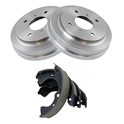 TRQ Brake Drums & Shoes Rear Kit Compatible with