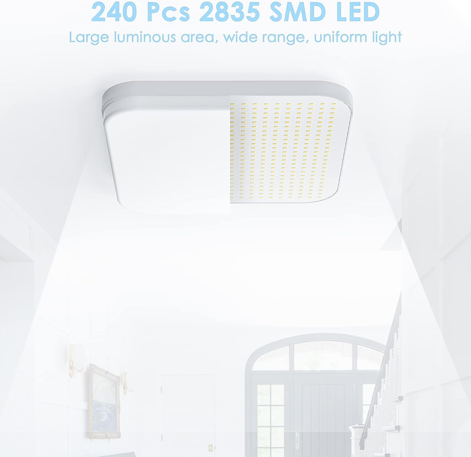 EASY EAGLE LED Deckenleuchte Quadrat: 6500K Deckenlampe LED - IP44 Decke Lampe Panel für Küche Badezimmer Wohnzimmer Keller Flur 23CM 36W （ Pack of 2 3