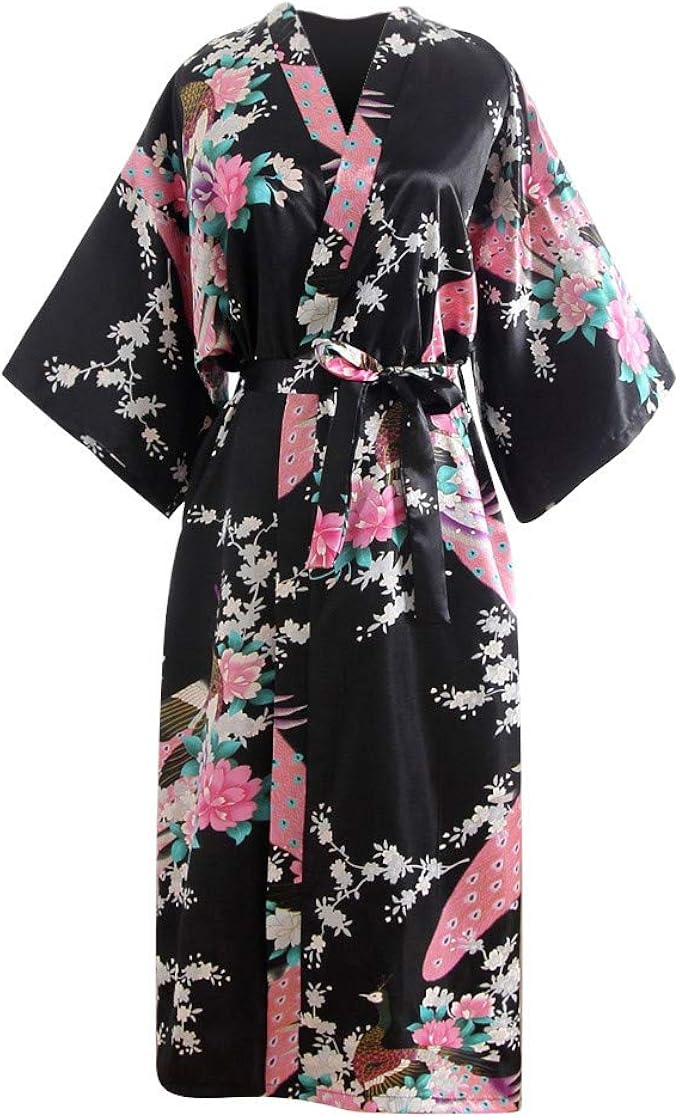 silk floral robe