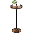 HOOBRO Small Side Table, Drink Table, Round Coffee End Table for Small Spaces, Martini Table, Pedestal Table for Living Room, Bedroom, Sofa Couch, Rustic Brown BF168BZ01