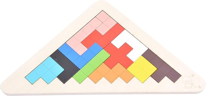 Tiny Souls Wooden Triangle Shape Tangram Blocks Multicolor for Making Different Shapes