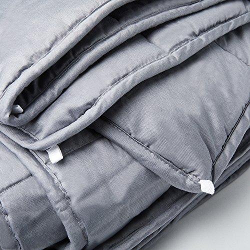 Weighted Blanket for Adults (15 lbs for 100-150 lbs individuals) by Sivio, Great for Fall Asleep Faster and Sleep Better, Reduce Anxiety, Autism, Sensory Processing Disorder (48" x 72", Dark Gray)