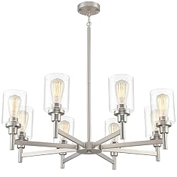 LIGHTDAMY Brushed Nickel Chandeliers for Dining