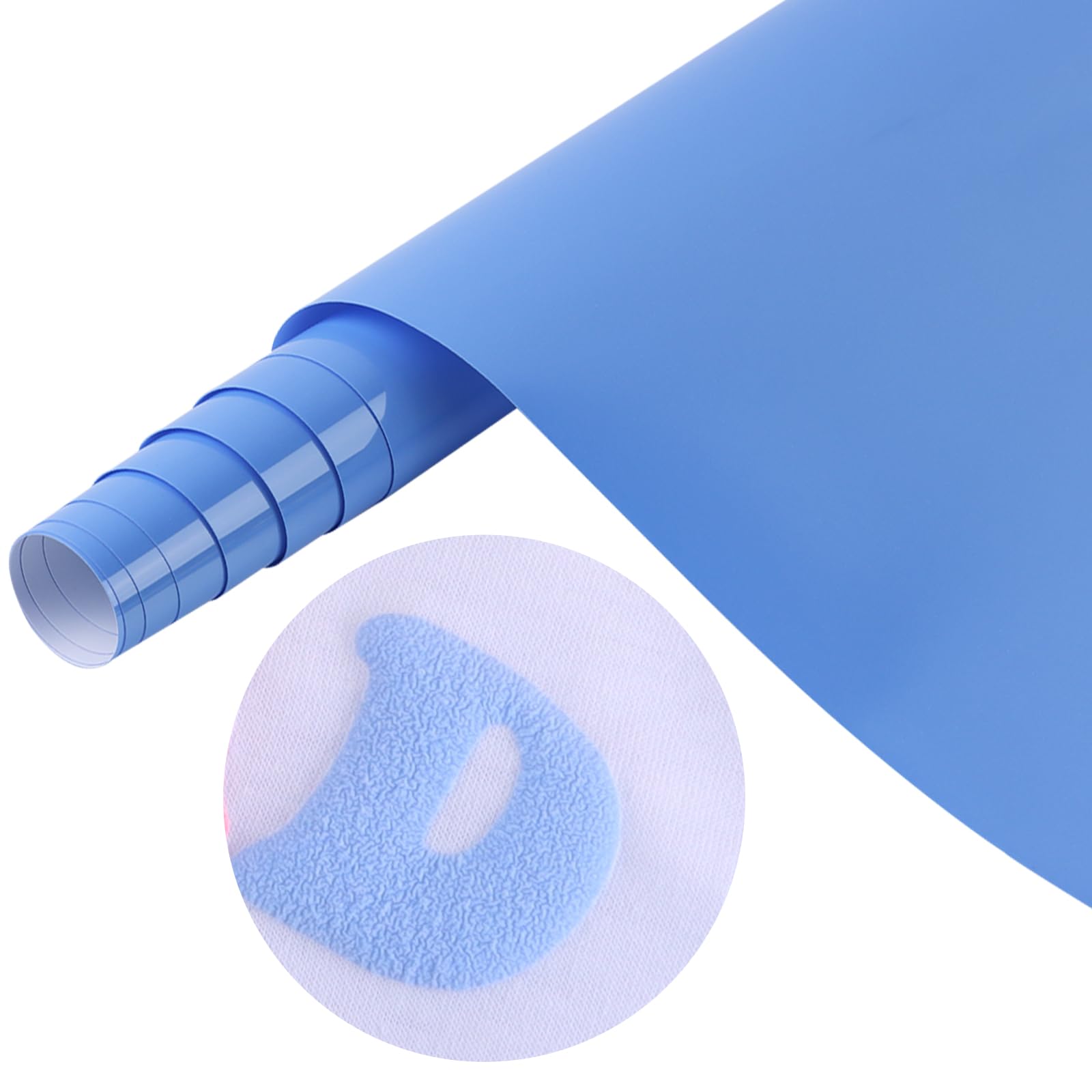 Tintnut Blue Puff Vinyl Heat Transfer - 10" x 6ft 3D Light Blue Puff HTV Roll Heat Transfer Vinyl Foaming Colorful Puffy Ron on Vinyl for T-Shirts DIY