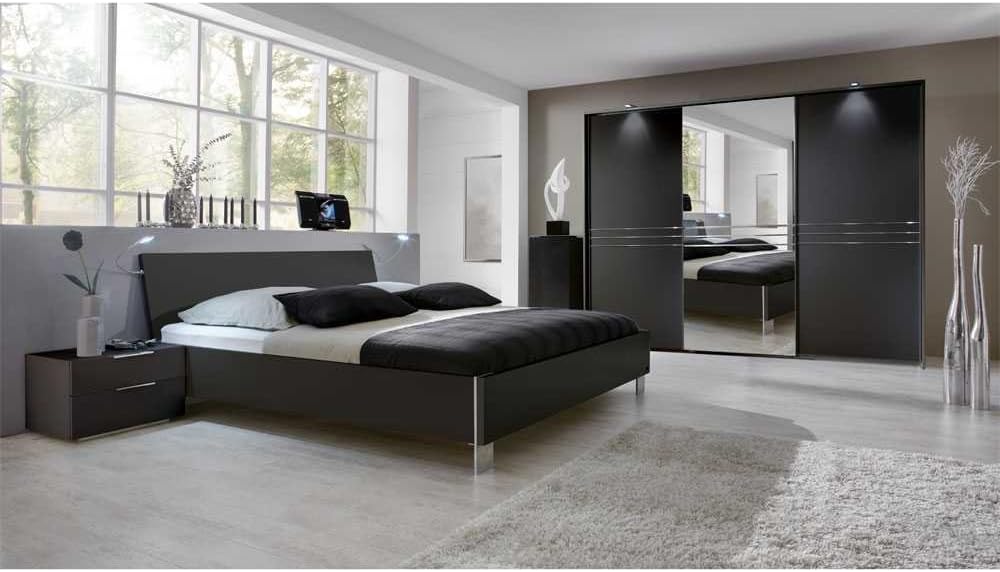 Amazon.de: Pharao24 Schlafzimmer Kompletteinrichtung in Schwarz modern