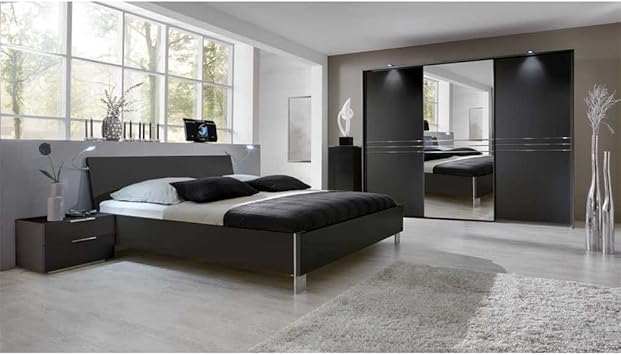 Amazon.de: Pharao24 Schlafzimmer Kompletteinrichtung in Schwarz modern