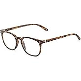 Foster Grant mens Caiden Pop of Power Bifocal Style Blue Light Round Reading Glasses