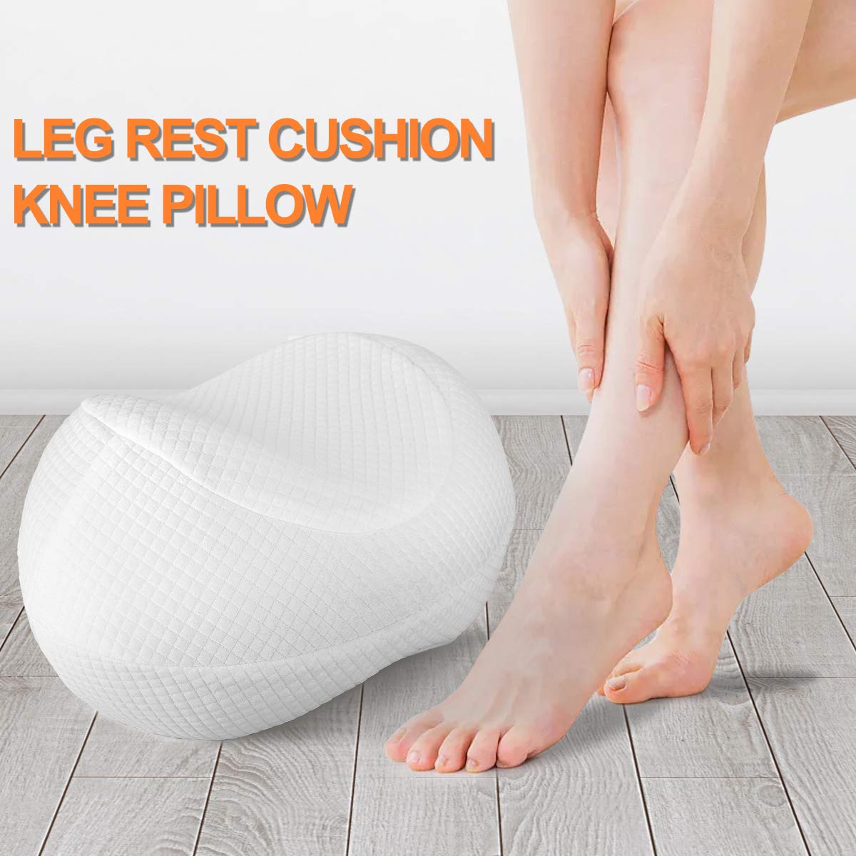 Guiffly Memory Foam Mini Knee Pillow Knees and JointWhite Contour Leg