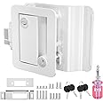 RISTOW Upgraded RV Door Locks for Travel Trailers with Paddle Deadbolt, Camper Door Latch Lock Replacement Kit for Trailer Door Camper Horse Trailer Cargo Hauler White