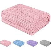 Baby Blanket Flannel, Cozy Throw Blankets for Newborn Infant and Toddler, Super Soft and Warm Receiving Baby Blanket for Crib Stroller (Pink 2532")