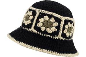 kozinu Crochet Bucket Hat for Women Knitted Beanies Cap Handmade Foldable Floppy Beach Hat Fashion Fishing Hat