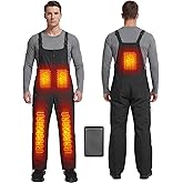 Qdreclod Women‘s Heated Bib Overalls with Battery, Insulated Work Heated Pants Waterproof Winter Snow Overall for Women