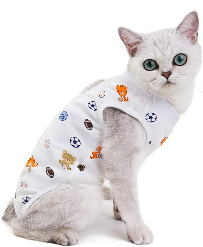 Cat Recovery Suit,Tutuba Pet Cat Surgical Recovery Suit for Abdominal Wounds Skin Diseases E ...